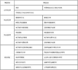 电子商务专业课程设置表